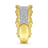 14K Yellow Gold Diamond Pave Center Ring with Bujukan Bead Border - 0.6 ct