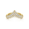 14K Yellow Gold Diamond Pave Chevron Pinkie Ring - 0.6 ct