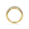 14K Yellow Gold Diamond Pave Chevron Pinkie Ring - 0.6 ct