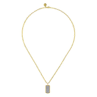 14K-Yellow-Gold-Diamond-Pave-Dog-Tag-Pendant-Hollow-Chain-Necklace2