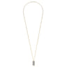 14K Yellow Gold Diamond Pave Dog Tag Pendant Hollow Chain Necklace - 1.6 ct