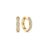 14K Yellow Gold Diamond Pave Huggie Earrings - 0.3 ct