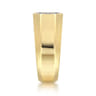 14K Yellow Gold Diamond Pave Men's Ring in High Polish Finish - 0.84 ct
