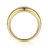 14K Yellow Gold Diamond Pave Signet Ring - 0.3 ct
