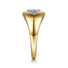 14K Yellow Gold Diamond Pave Signet Ring - 0.3 ct