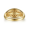14K Yellow Gold Diamond Pave Signet Ring - 0.3 ct