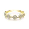 14K Yellow Gold Diamond Pave Station Stackable Ring - 0.45 ct