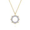 14K Yellow Gold Diamond Pear Circle Pendant Necklace - 0.25 ct