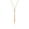 14K Yellow Gold Diamond Pendant Drop Necklace - 0.03 ct