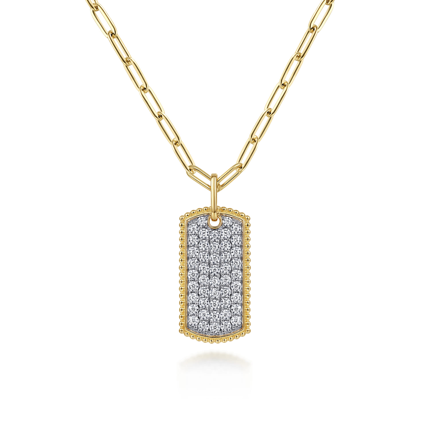 14K Yellow Gold Diamond Pendant Necklace