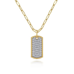 14K Yellow Gold Diamond Pendant Necklace