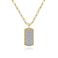 14K Yellow Gold Diamond Pendant Necklace