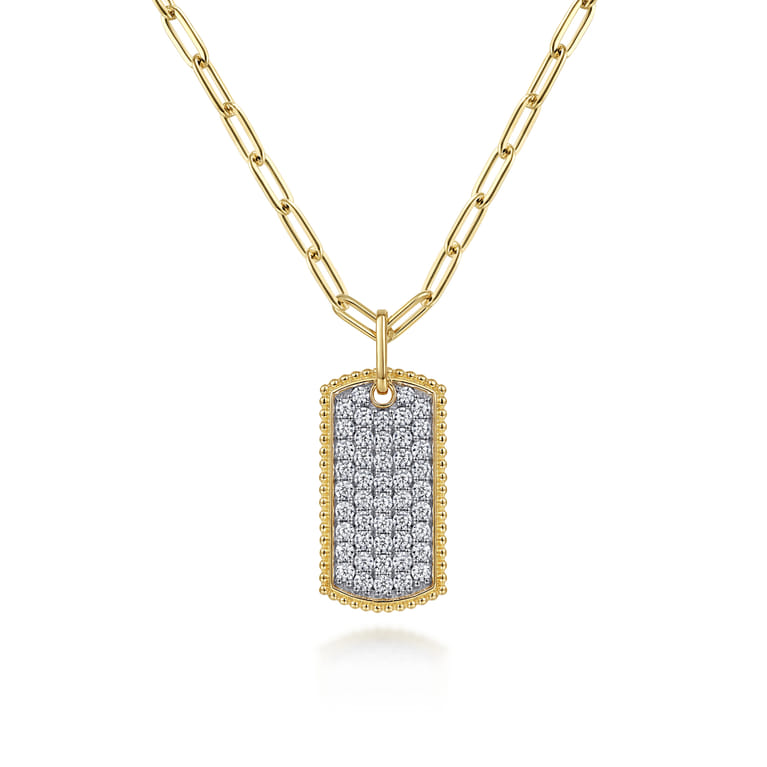14K Yellow Gold Diamond Pendant Necklace - 0.7 ct - Shot 1