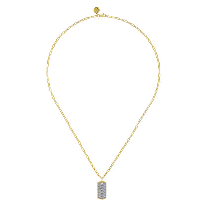 14K Yellow Gold Diamond Pendant Necklace