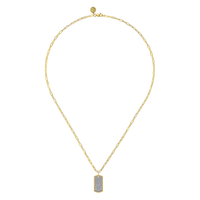 14K Yellow Gold Diamond Pendant Necklace - 0.7 ct - Shot 2