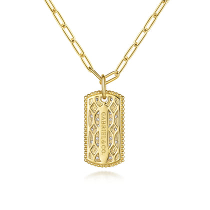 14K Yellow Gold Diamond Pendant Necklace