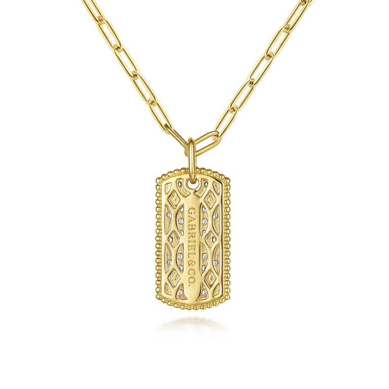 14K Yellow Gold Diamond Pendant Necklace - 0.7 ct - Shot 4