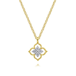 14K Yellow Gold Diamond Pendant Necklace