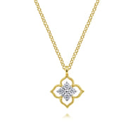 14K Yellow Gold Diamond Pendant Necklace