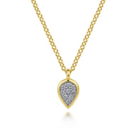 14K Yellow Gold Diamond Pendant Necklace