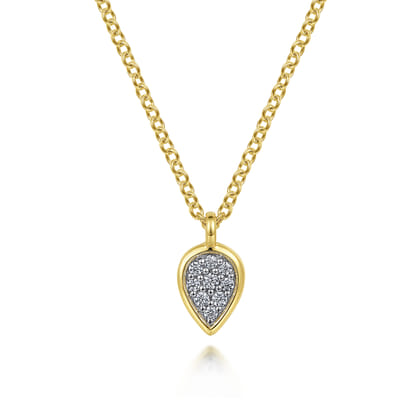 14K Yellow Gold Diamond Pendant Necklace