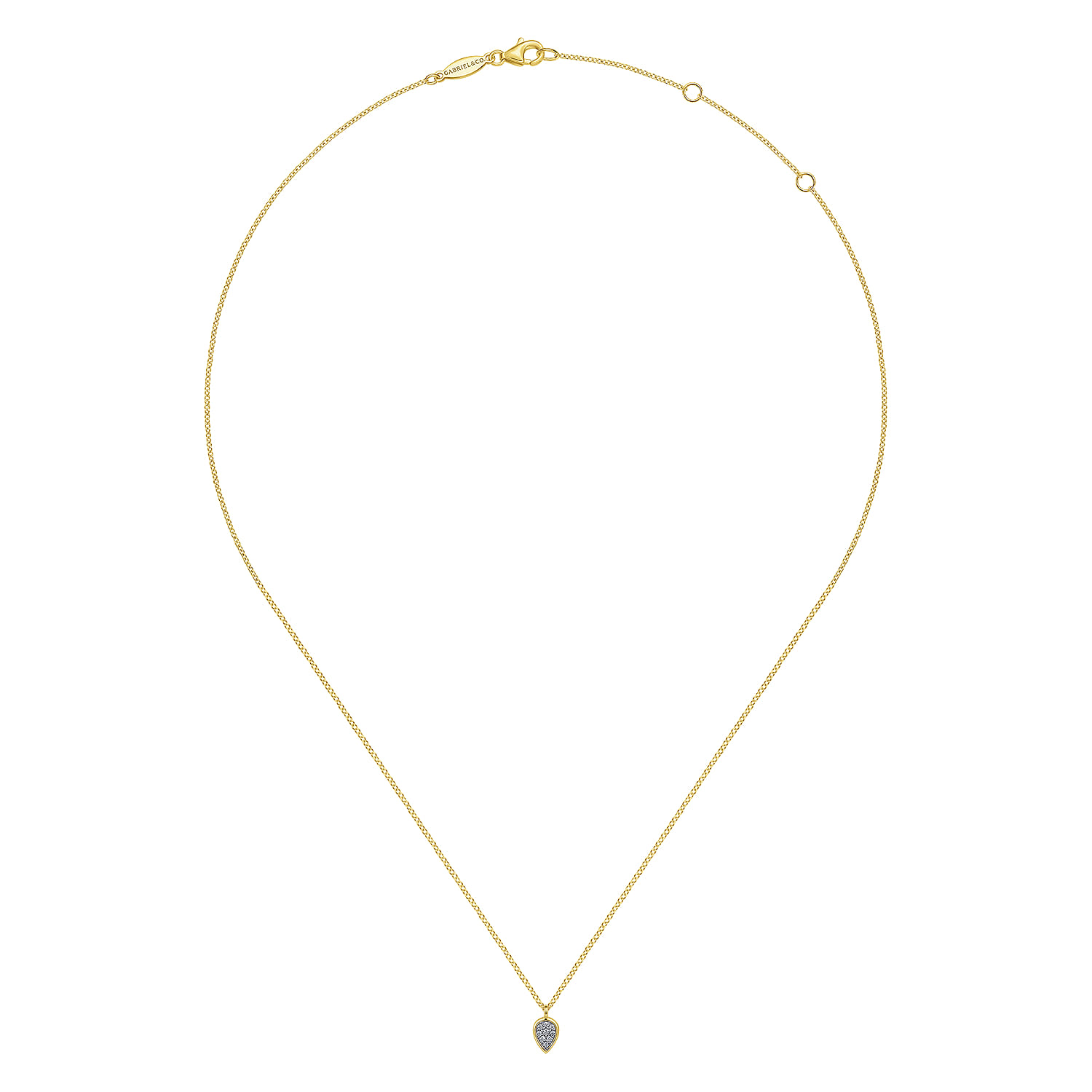 14K Yellow Gold Diamond Pendant Necklace - 0.05 ct - Shot 2