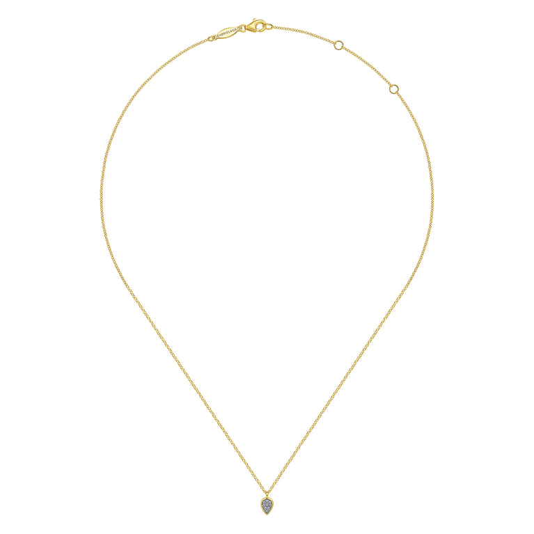 14K Yellow Gold Diamond Pendant Necklace - 0.05 ct - Shot 2