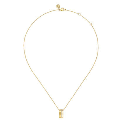 14K Yellow Gold Diamond Pendant Necklace