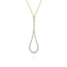 14K Yellow Gold Diamond Pendant Teardrop Necklace - 1.47 ct