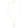 14K Yellow Gold Diamond Pendant Teardrop Necklace - 1.47 ct