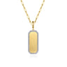 14K Yellow Gold Diamond Personalized Medallion Necklace with Hollow Paperclip Chain - 0.3 ct