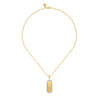 14K Yellow Gold Diamond Personalized Medallion Necklace with Hollow Paperclip Chain - 0.3 ct