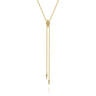 14K Yellow Gold Diamond Pyramid Y Knot Necklace - 0.09 ct