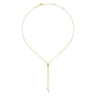 14K Yellow Gold Diamond Pyramid Y Knot Necklace - 0.09 ct