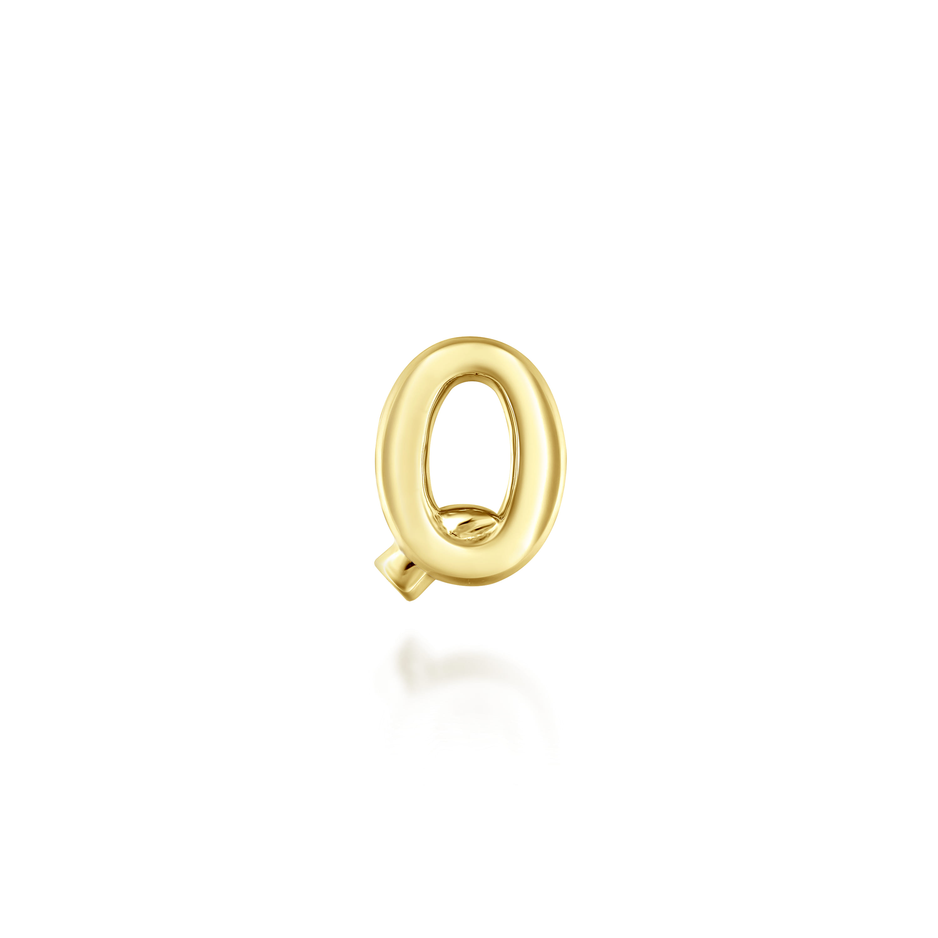 14K Yellow Gold Diamond Q Initial Locket Charm - 0.05 ct - Shot 2