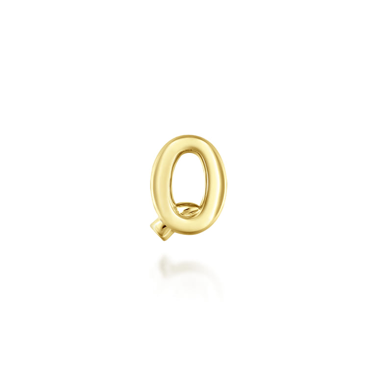 14K Yellow Gold Diamond Q Initial Locket Charm - 0.05 ct - Shot 2