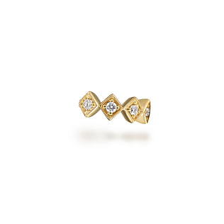 14K-Yellow-Gold-Diamond-Rhombus-Pattern-Single-Cuff-Earring3