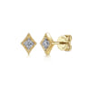 14K Yellow Gold Diamond Rhombus Stud Earrings - 0.18 ct