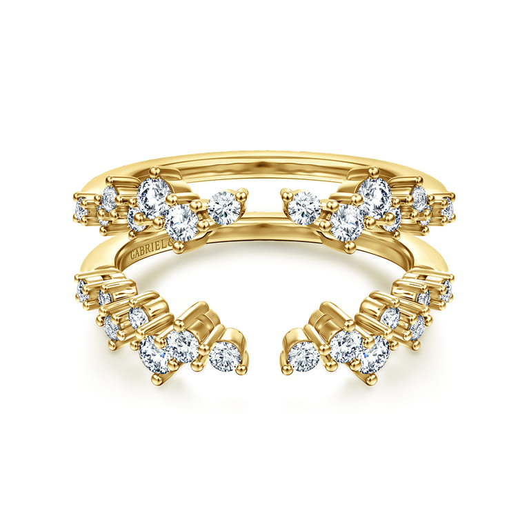 Enhancer Wedding Ring in 14k Yellow Gold with Round Natural Diamond at Gabriel & Co. - Shot 1