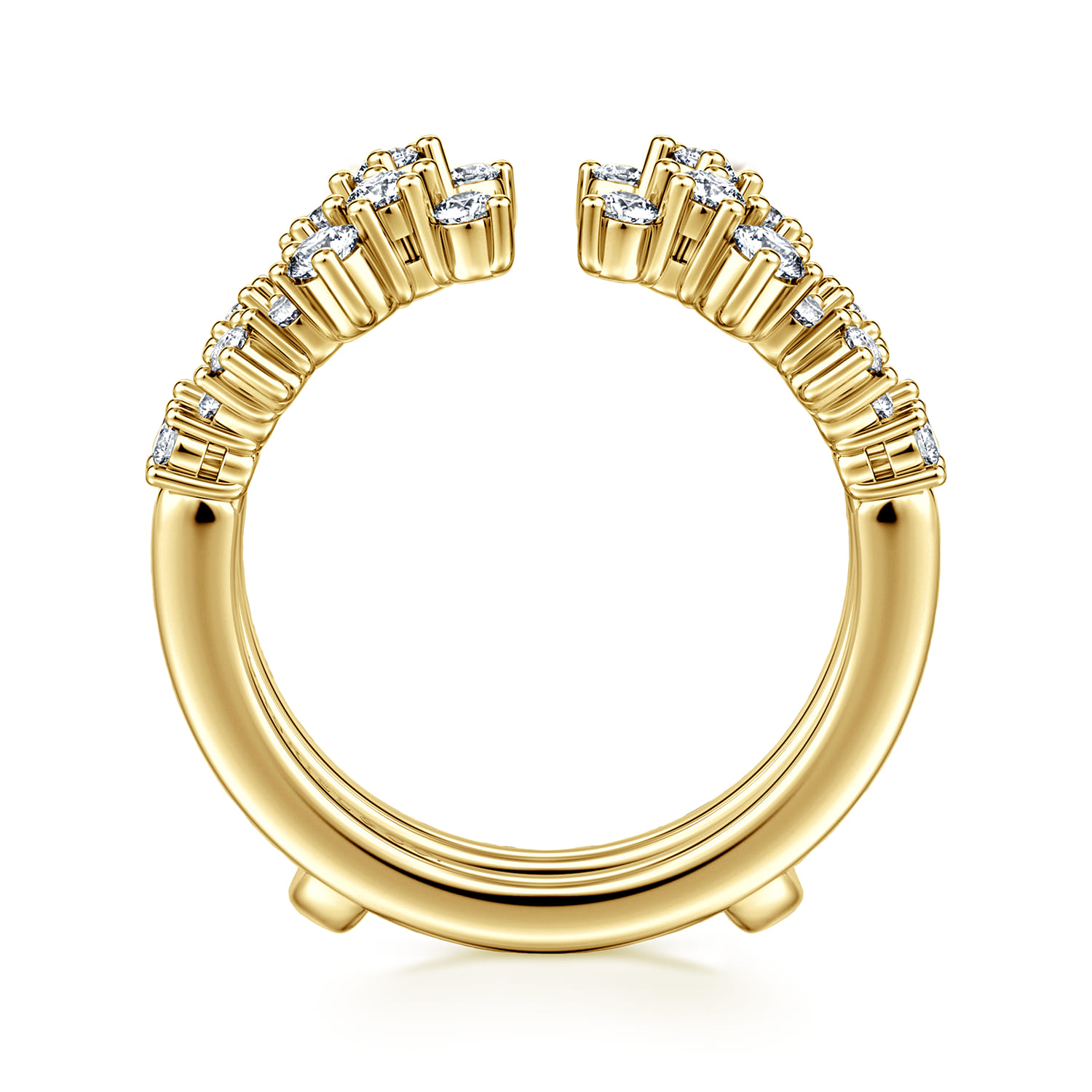Enhancer Wedding Ring in 14k Yellow Gold with Round Natural Diamond at Gabriel & Co. - Shot 2