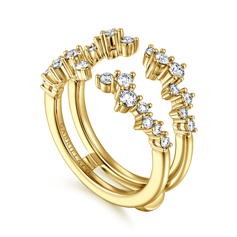 Enhancer Wedding Ring in 14k Yellow Gold with Round Natural Diamond at Gabriel & Co. - Shot 3