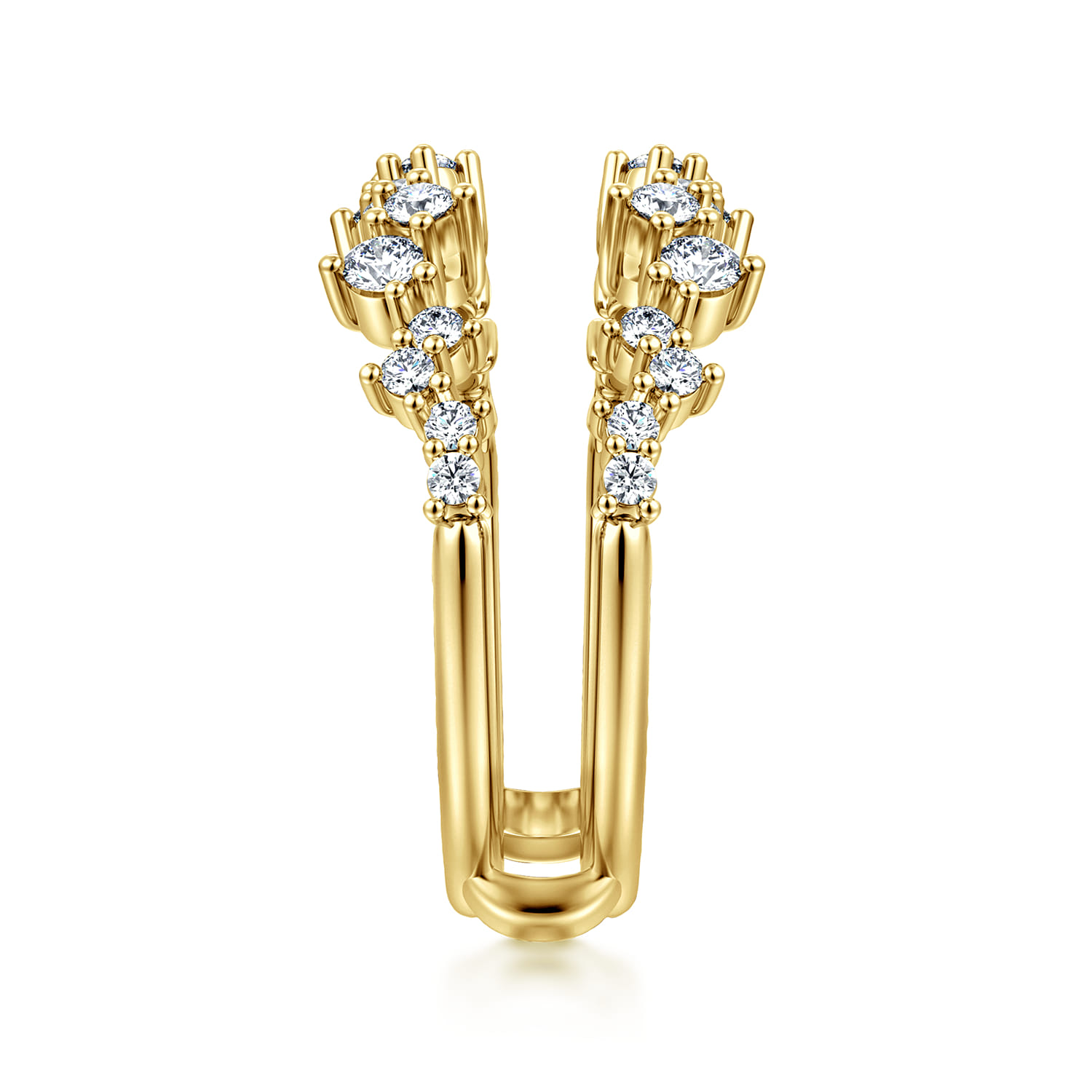 Enhancer Wedding Ring in 14k Yellow Gold with Round Natural Diamond at Gabriel & Co. - Shot 4