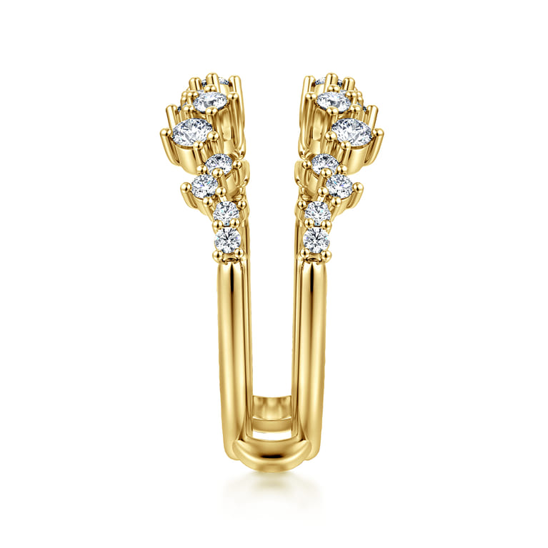 Enhancer Wedding Ring in 14k Yellow Gold with Round Natural Diamond at Gabriel & Co. - Shot 4