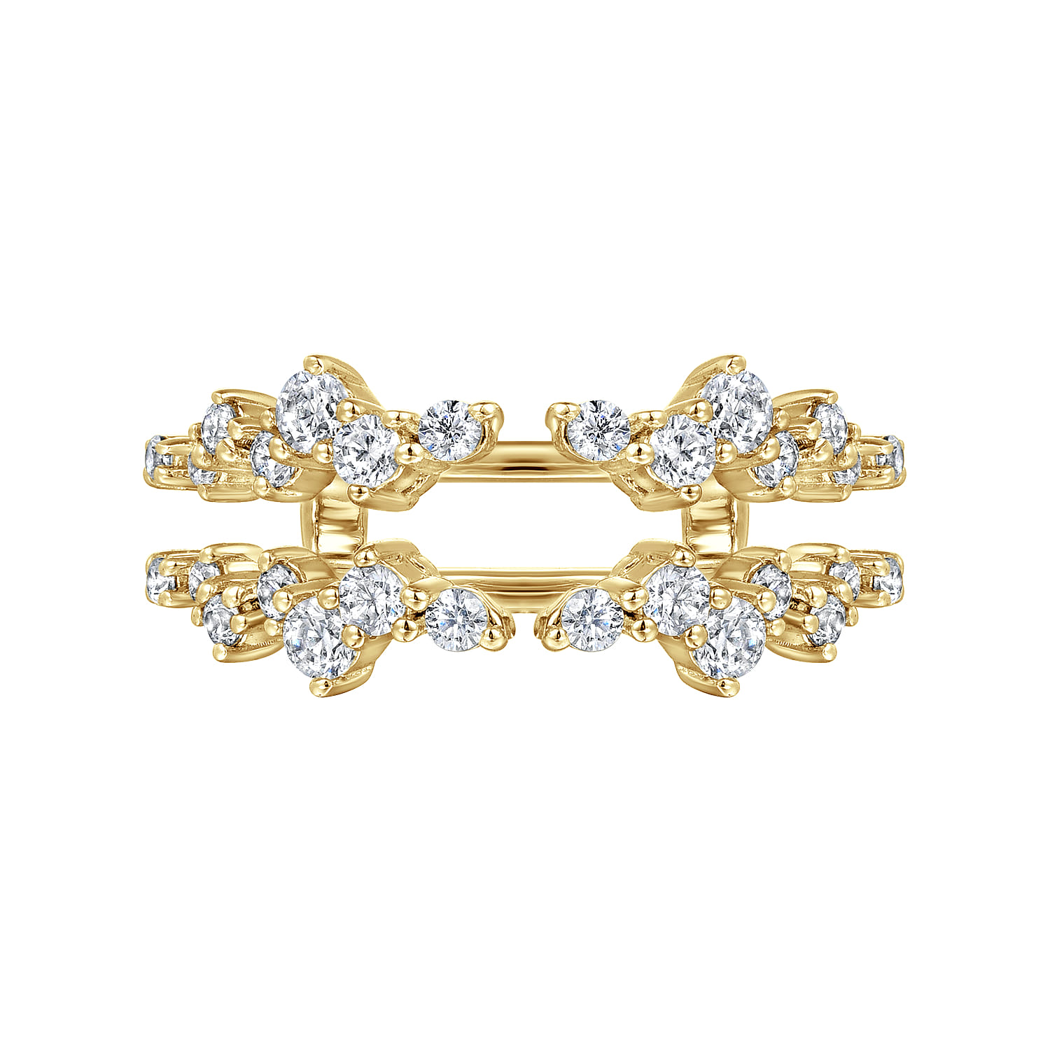 Enhancer Wedding Ring in 14k Yellow Gold with Round Natural Diamond at Gabriel & Co. - Shot 5