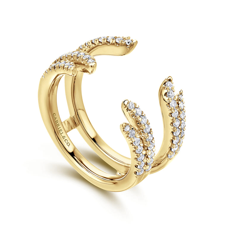 Enhancer Wedding Ring in 14k Yellow Gold with Round Natural Diamond at Gabriel & Co. - Shot 3
