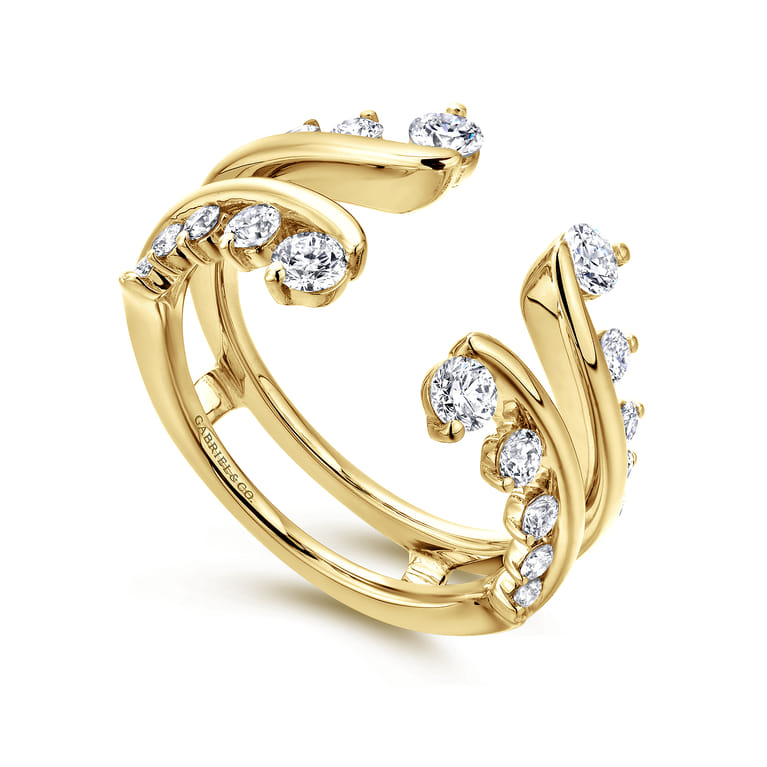 Enhancer Wedding Ring in 14k Yellow Gold with Round Natural Diamond at Gabriel & Co. - Shot 3