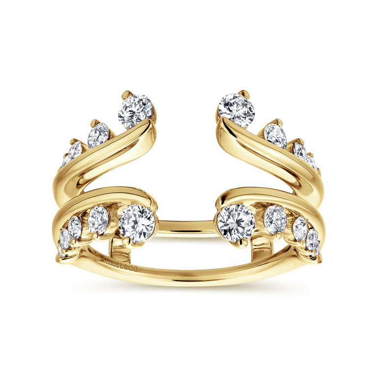 Enhancer Wedding Ring in 14k Yellow Gold with Round Natural Diamond at Gabriel & Co. - Shot 4