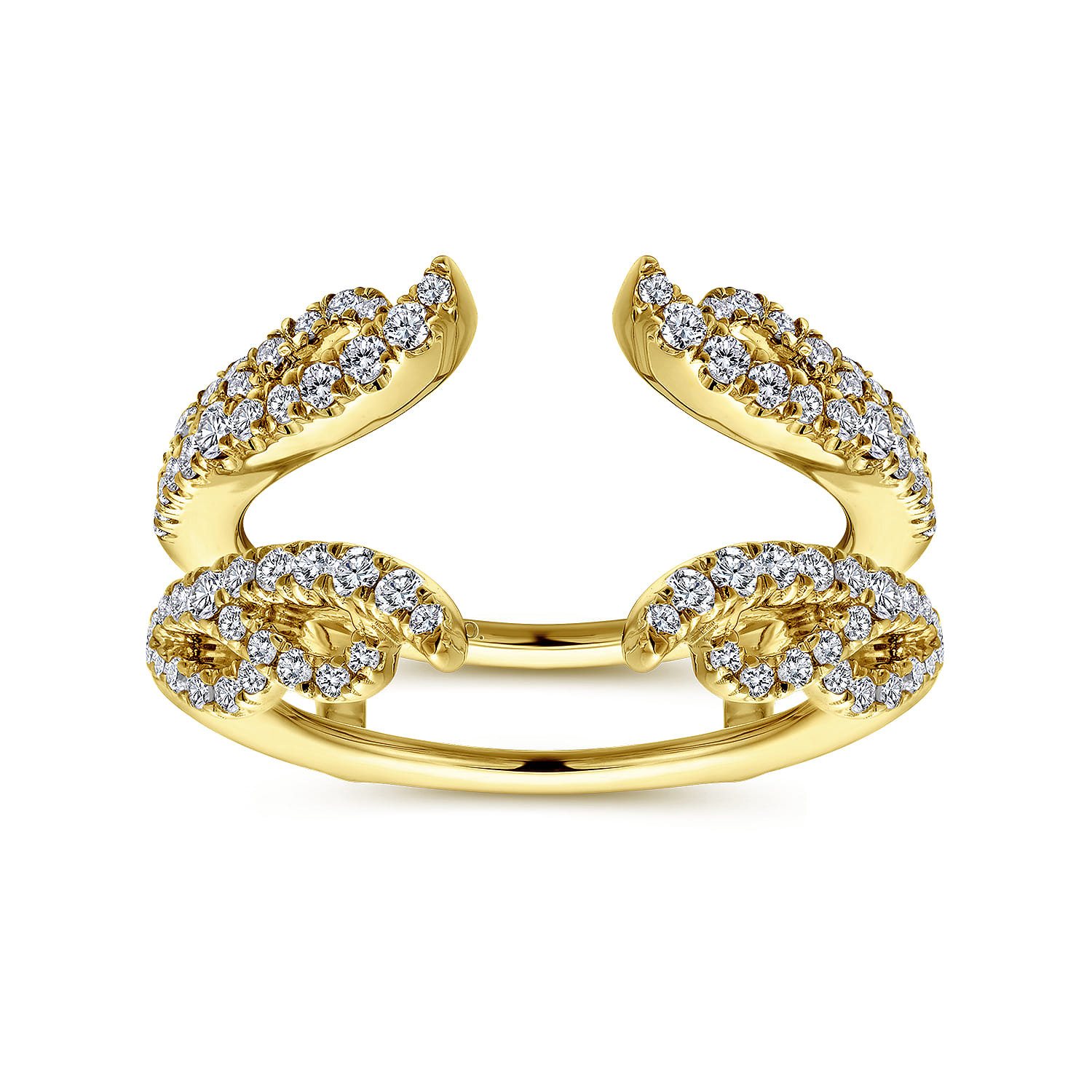 Enhancer Wedding Ring in 14k Yellow Gold with Round Natural Diamond at Gabriel & Co. - Shot 4