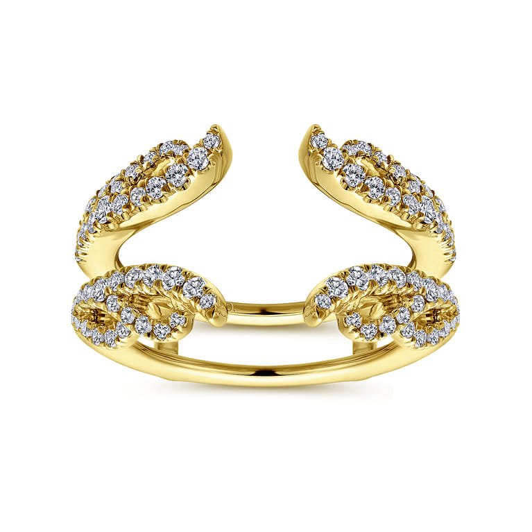 Enhancer Wedding Ring in 14k Yellow Gold with Round Natural Diamond at Gabriel & Co. - Shot 4
