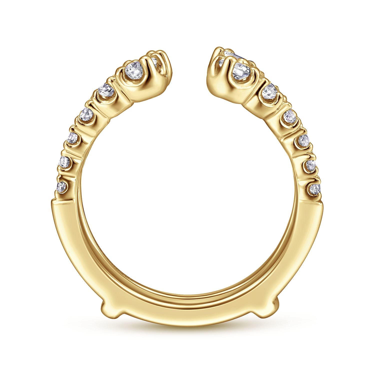 Enhancer Wedding Ring in 14k Yellow Gold with Round Natural Diamond at Gabriel & Co. - Shot 2